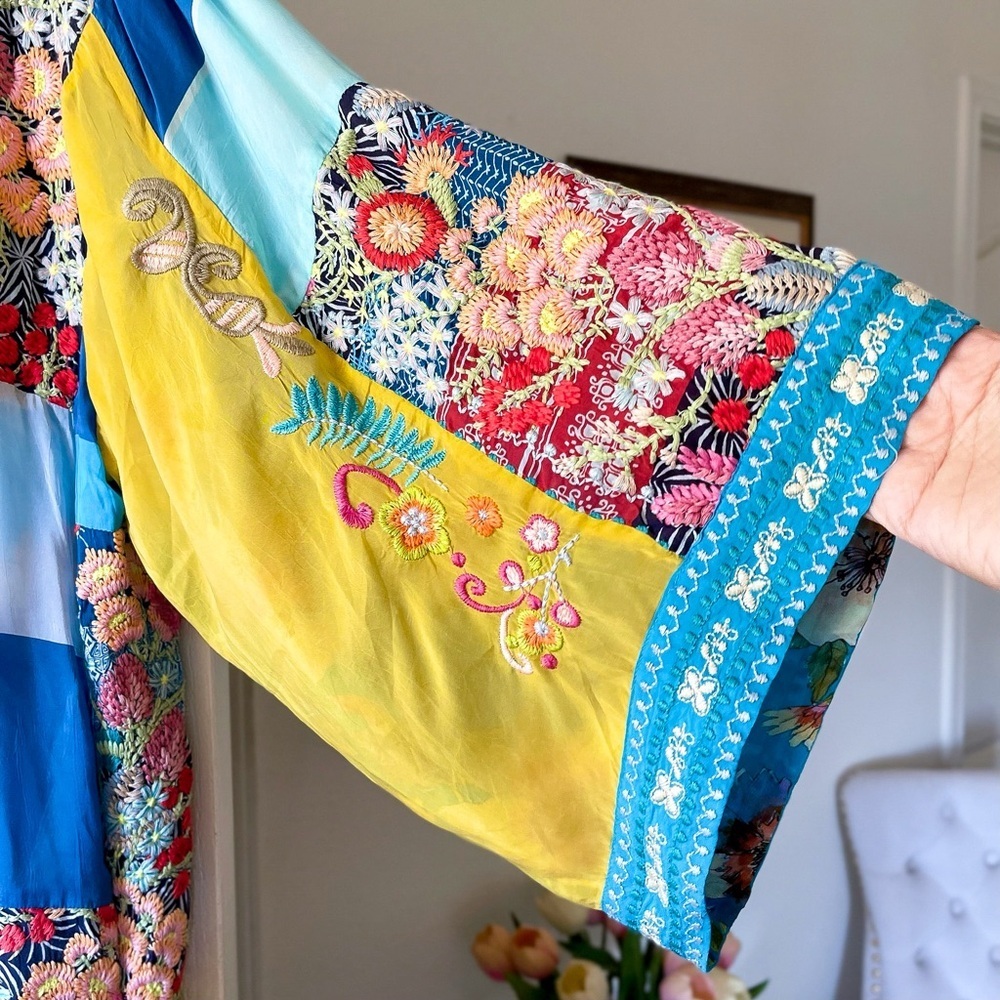 Johnny Was Samba Patchwork Reversible Kimono Flor… - image 7